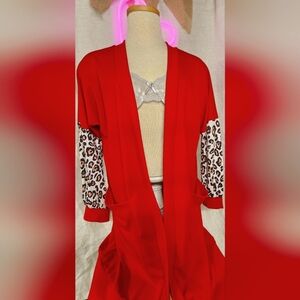 SHEIN Women's Plus size Long duster/cardigan Red❤️